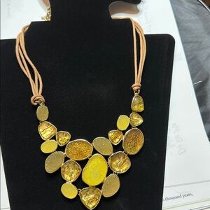 St. Thomas bib necklace faux abalone druzy